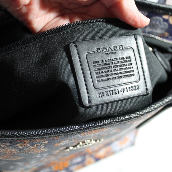 COACH Large Tote & Matching Wristlet, Blue/Orange Floral PVC, EUC - Picture 10 of 13